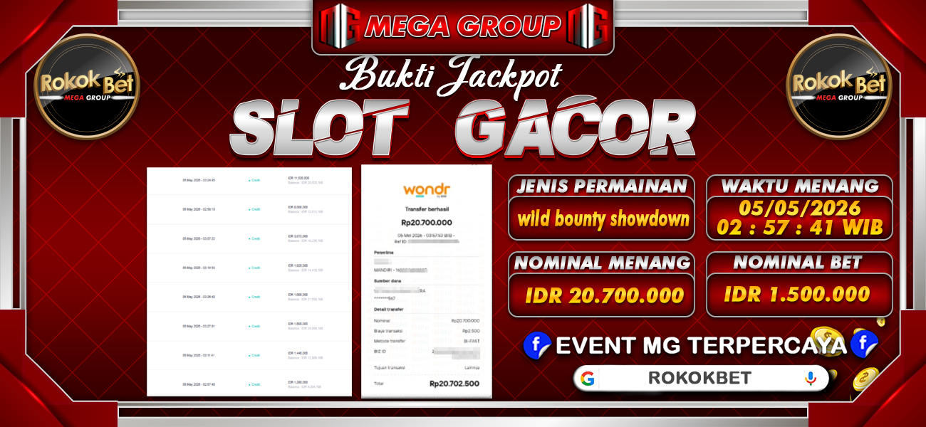 Bukti JP situs Rokokbet hari Senin, 04 Mei 2026