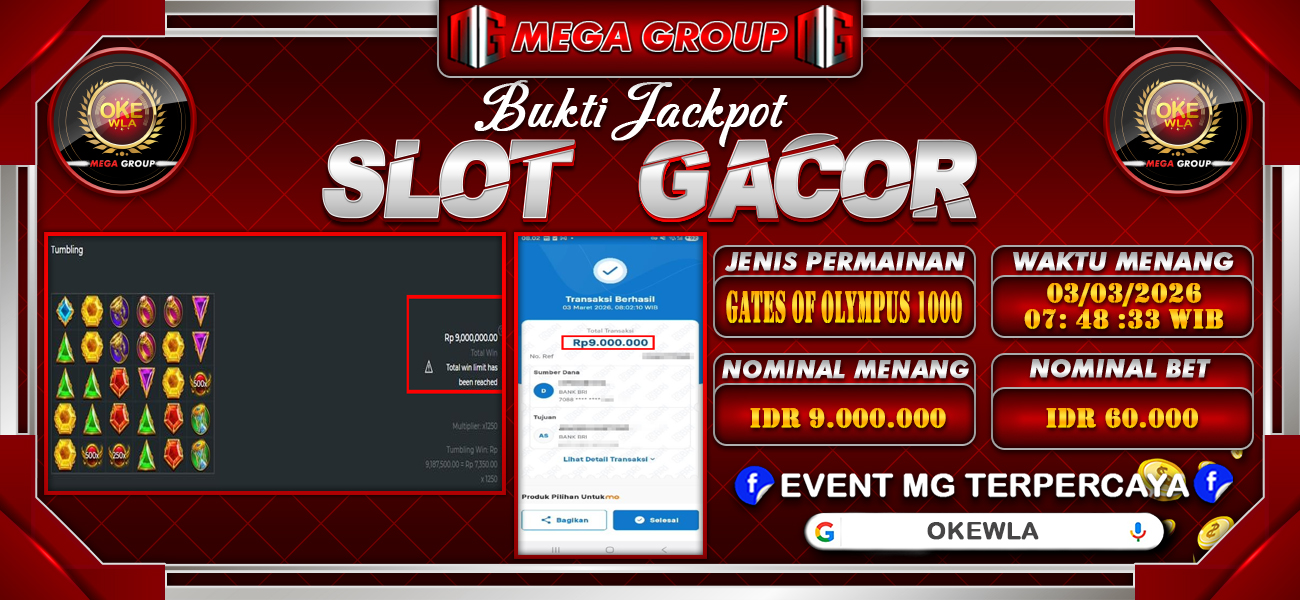 Bukti JP situs Okewla hari Selasa, 03 Maret 2026