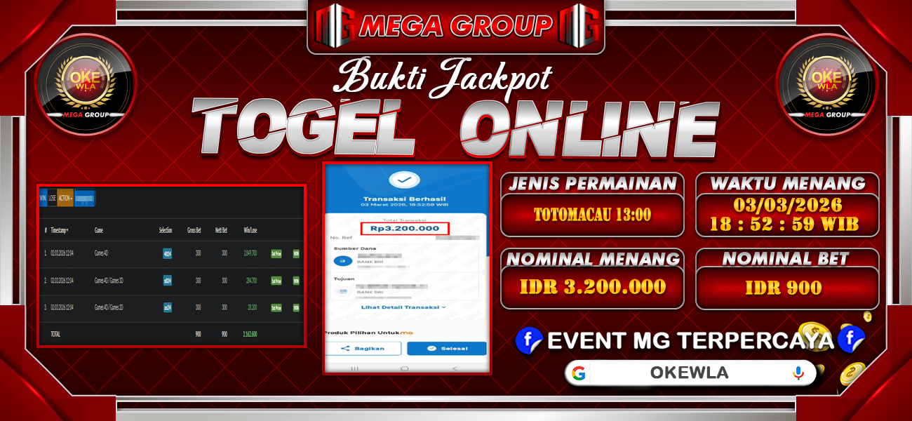 Bukti JP situs Okewla hari Rabu, 04 Maret 2026