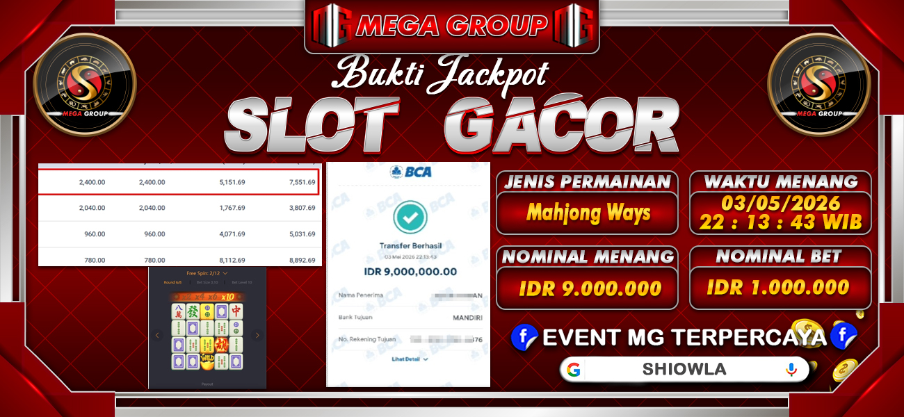 Bukti JP situs Shiowla hari Senin, 04 Mei 2026